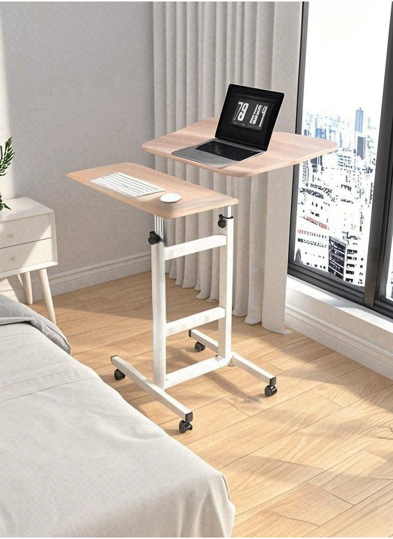 Momozone يقف مكتب الكمبيوتر مكتب دراسة المنزل المحمول رفع مكتب بسيط قابل للسحب طاولة السرير تخزين الرف  - Image 1