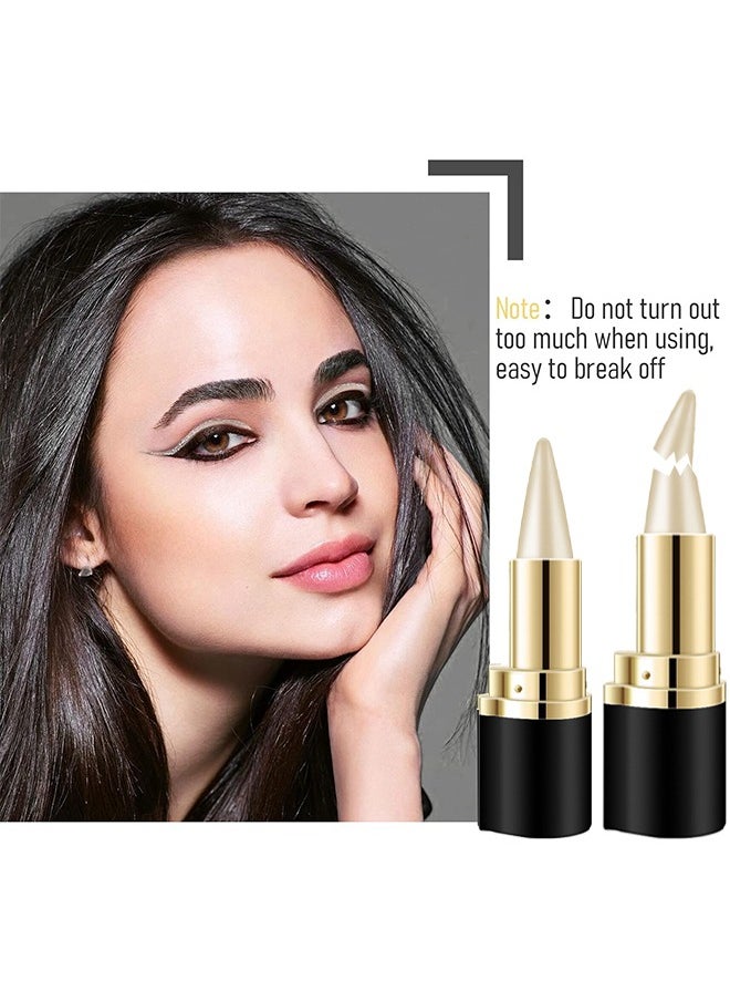 Eyeliner Pencil, Black Eyeliner Pen Gel, Quick Drying Formula Eye Liner, Waterproof Smudge-Proof All Day Eyeliner Makeup, Long Lasting Create Statement Eye Look (Silver)