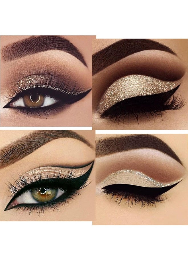 Eyeliner Pencil, Black Eyeliner Pen Gel, Quick Drying Formula Eye Liner, Waterproof Smudge-Proof All Day Eyeliner Makeup, Long Lasting Create Statement Eye Look (Silver)