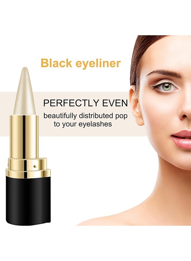 Eyeliner Pencil, Black Eyeliner Pen Gel, Quick Drying Formula Eye Liner, Waterproof Smudge-Proof All Day Eyeliner Makeup, Long Lasting Create Statement Eye Look (Silver)