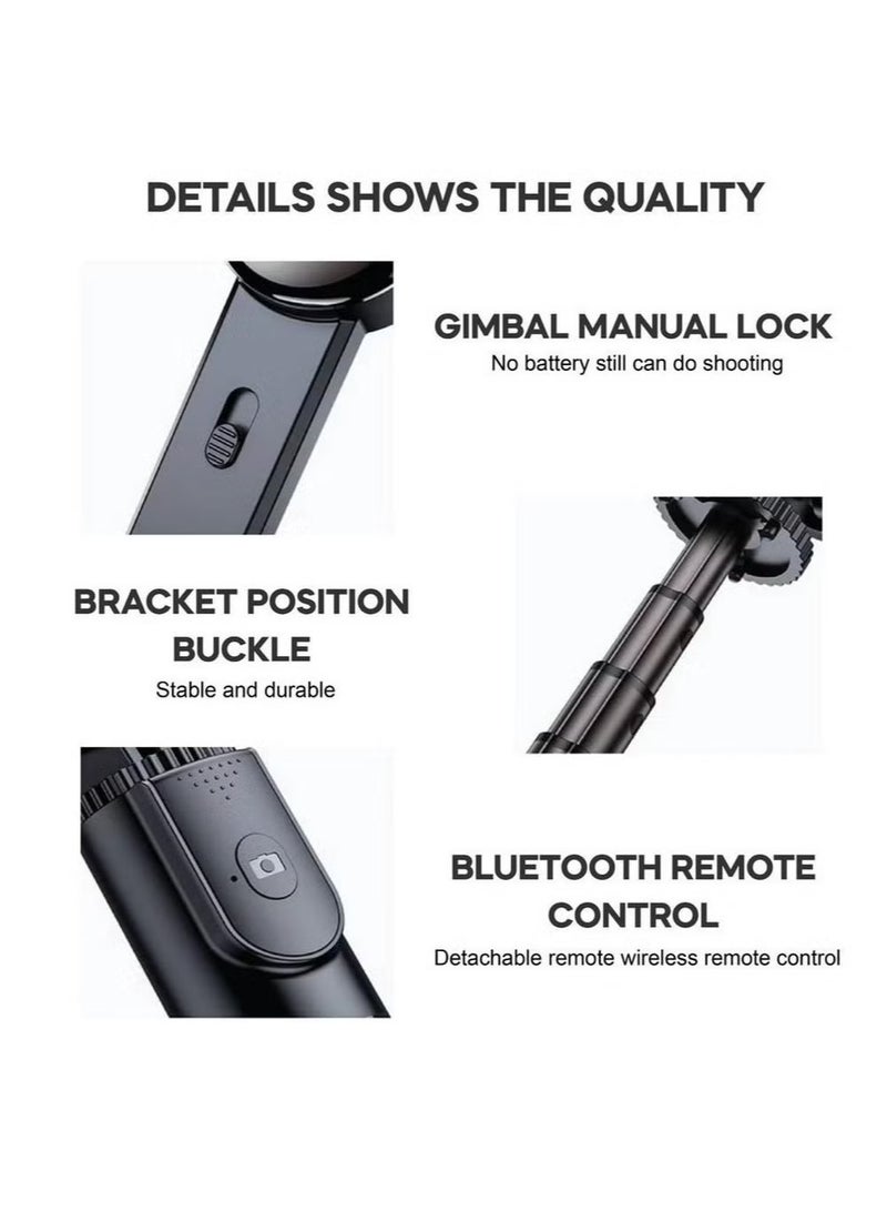 TIGER Gimbal-P66 Gimbal Stabilizer Stand Selfie Stick – 3-Axis Motorized Stabilization, Adjustable Tripod, Bluetooth Control, Perfect for Smooth Videos and Photos, Compatible with Smartphones - Image 3