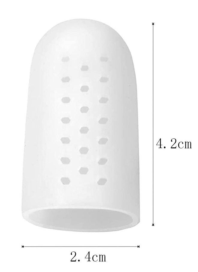 Generic - 10 Pcs Breathable Toe Protector Toe Cover Sleeves, Pads Gel Pads Claw Toe Temporary Bracket, Gel Toe Caps Toe Protectors Breathable Toe Sleeves, Supporting Foot Pain Big Toe Cap (White) - Image 1