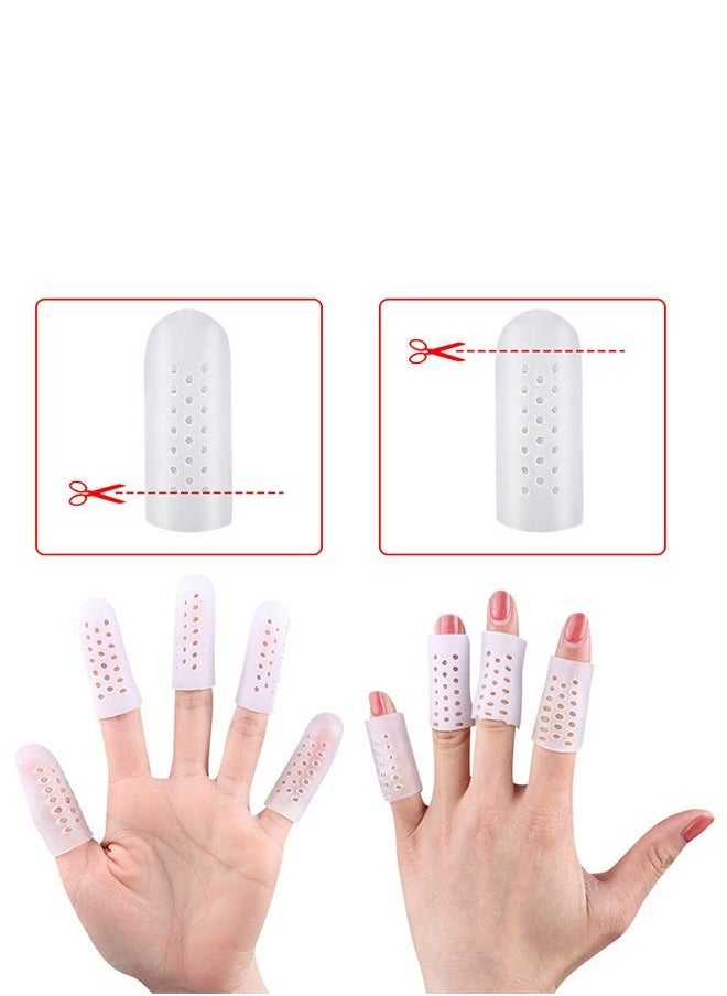 Generic - 10 Pcs Breathable Toe Protector Toe Cover Sleeves, Pads Gel Pads Claw Toe Temporary Bracket, Gel Toe Caps Toe Protectors Breathable Toe Sleeves, Supporting Foot Pain Big Toe Cap (White) - Image 1