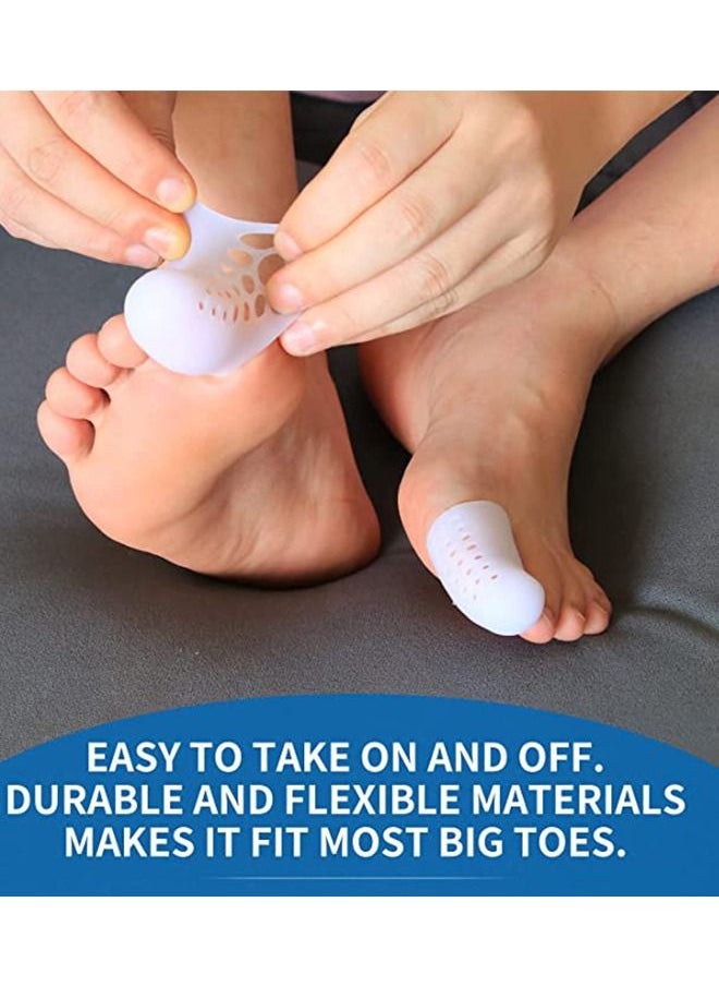 Generic - 10 Pcs Breathable Toe Protector Toe Cover Sleeves, Pads Gel Pads Claw Toe Temporary Bracket, Gel Toe Caps Toe Protectors Breathable Toe Sleeves, Supporting Foot Pain Big Toe Cap (White) - Image 1