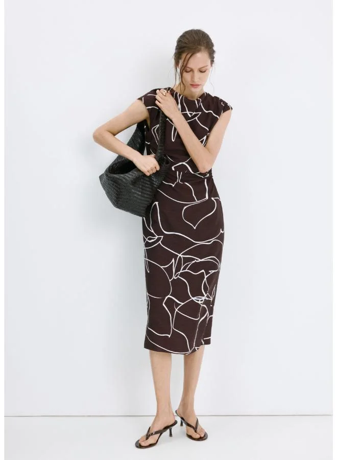 مانجو Printed ruched dress