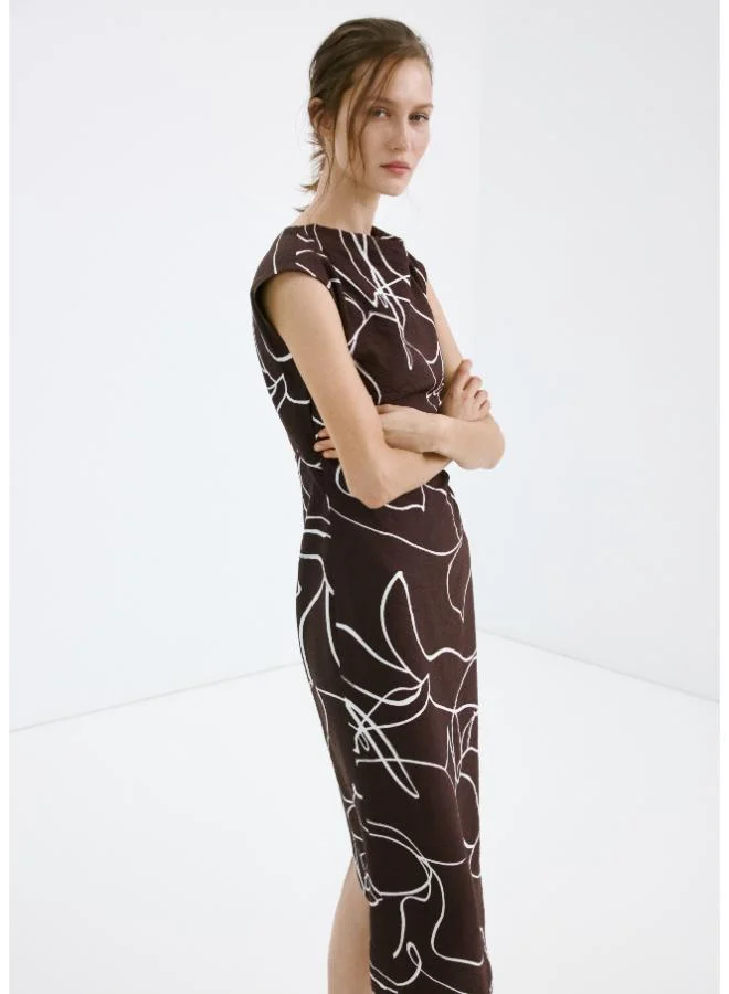 MANGO  Printed ruched dress for Women | Best Price UAE