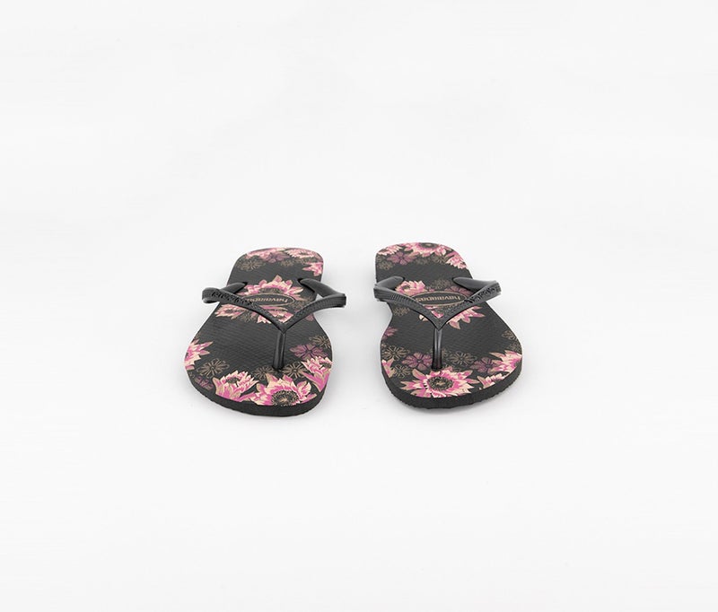 havaianas Women Style 2 Slim Organic Slipper, Black and Dark Grey  - Image 3