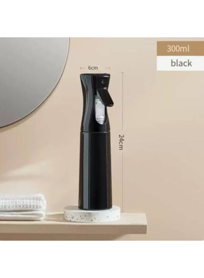 High-pressure solid color continuous spray bottle high-concentration hydrating makeup spray bottle diluted fine mist spray bottle alcohol ultra-fine atomization, capacity 300 ml, black style - Image 1