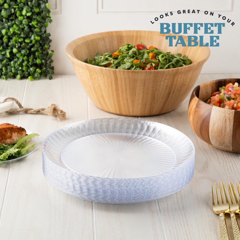 PLASTICPRO بلاستيك برو 30 عبوة أطباق بلاستيكية شفافة بحجم 10 بوصات للأحداث الخاصة والحفلات - Image 3