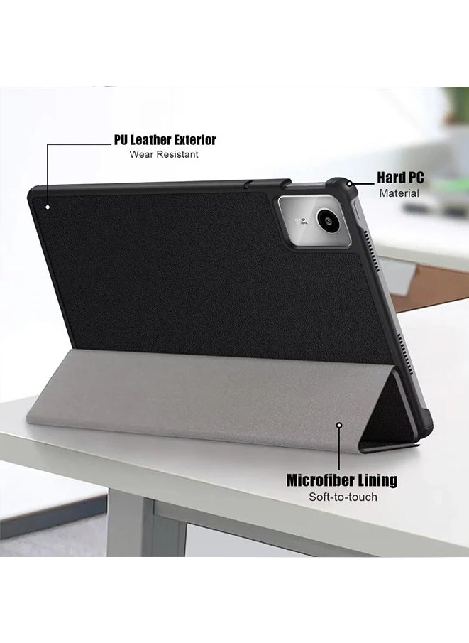PU Leather Case for Lenovo Tab M11 TB330FU 11", PU leather PC hard Case Ultra Slim Cover with Auto Wake/Sleep (black)