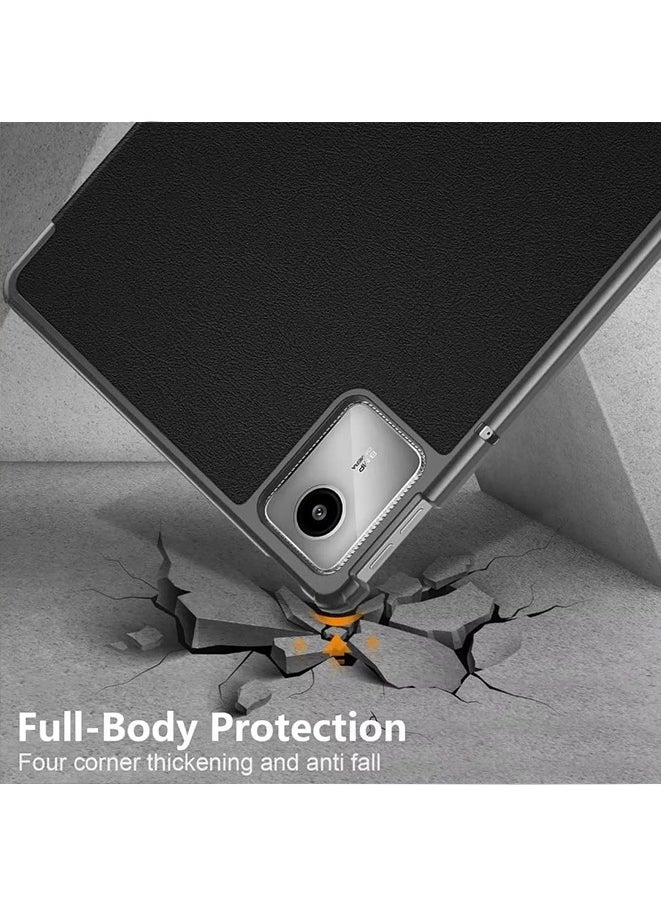 PU Leather Case for Lenovo Tab M11 TB330FU 11", PU leather PC hard Case Ultra Slim Cover with Auto Wake/Sleep (black)