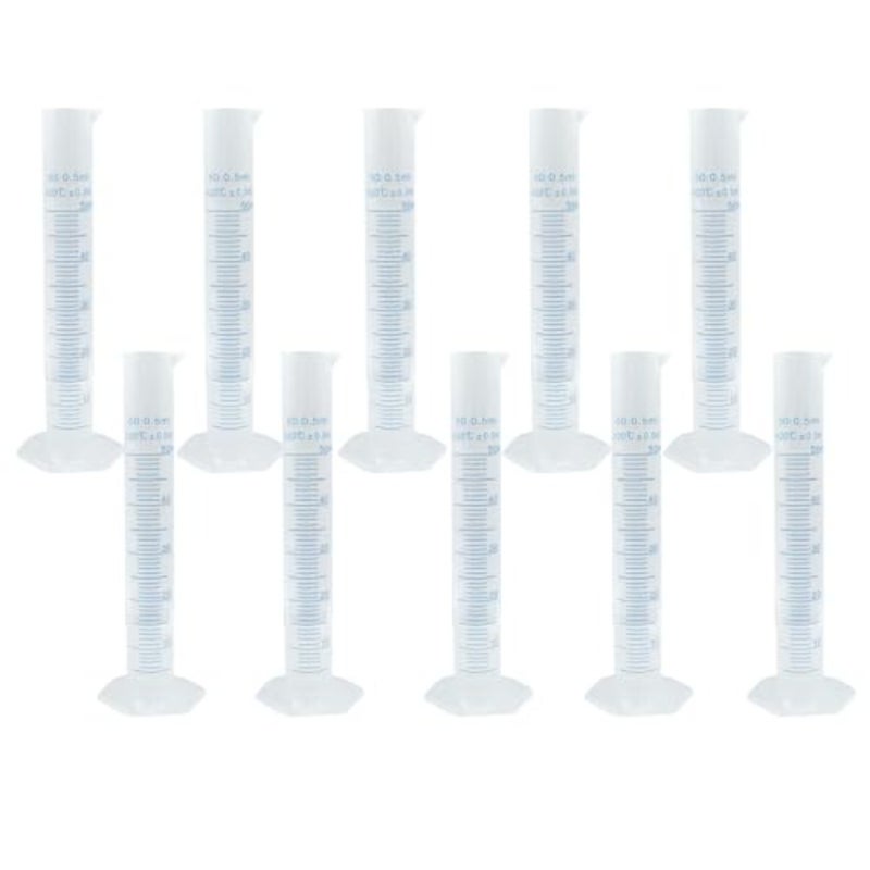 10 Pcs Plastic Graduated Cylinder 50 ml Transparent Measuring Cylinder with PP Material Hexagonal Base for Science and Projects - Image 5