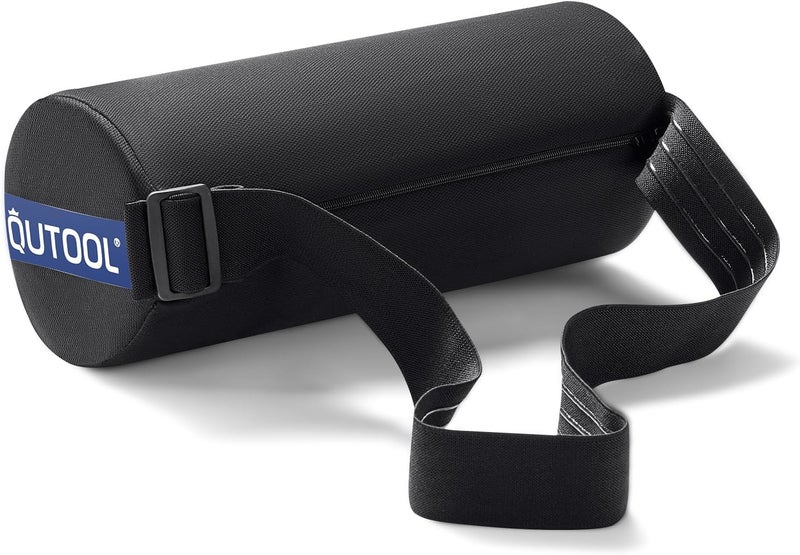 QUTOOL Lumbar Roll, Lumbar Support Pillow for Office Chair with Non-Slip Wider Strap, Back Pain Relief & Posture Improvement, Washable Cover, Office Desk & Car Accessories, Medium Soft - Image 1