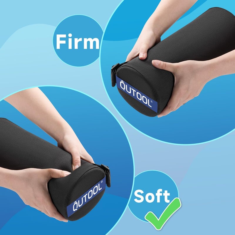 QUTOOL Lumbar Roll, Lumbar Support Pillow for Office Chair with Non-Slip Wider Strap, Back Pain Relief & Posture Improvement, Washable Cover, Office Desk & Car Accessories, Medium Soft - Image 3