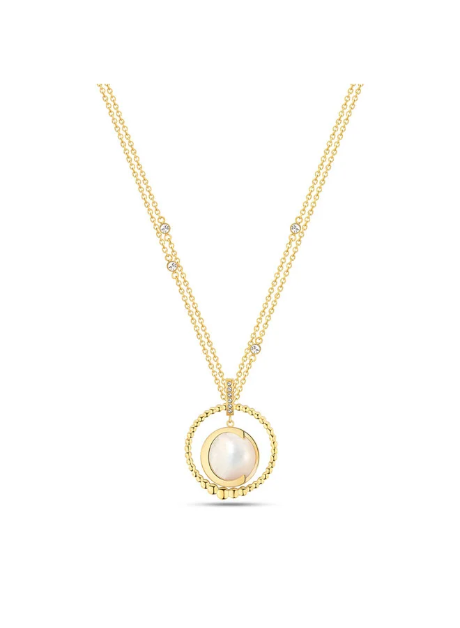 Eclipse Circle Gold MOP Necklace for Women