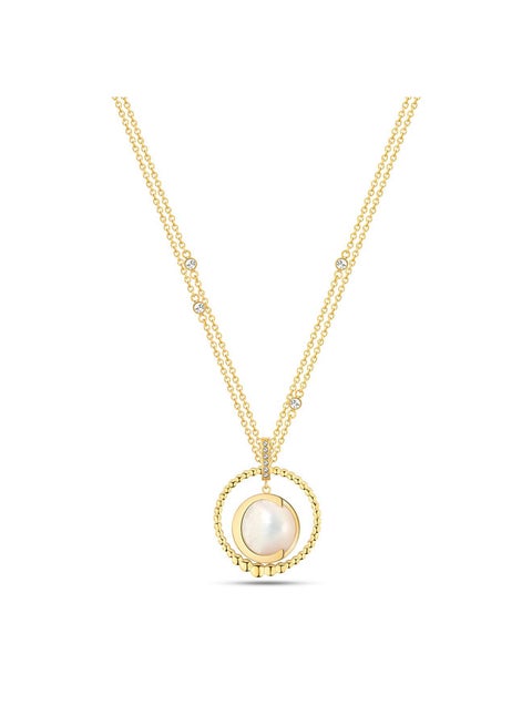Eclipse Circle Gold MOP Necklace for Women