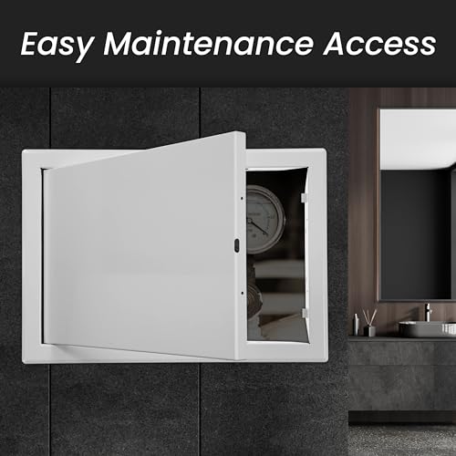 Repa Market 16 x 12 Inch Access Panel for Drywall/White Powder Coated Steel Wall Hole Cover/Door Panel/Cover Plates with Latch – Service Hatch/HVAC Access Door for Plumbing, Electrical Use - Image 4
