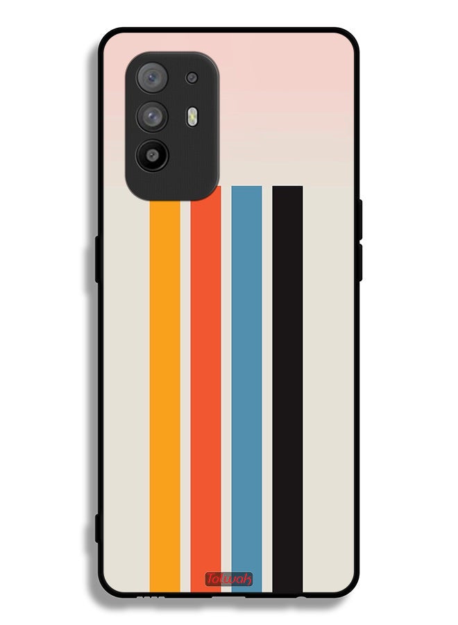 Tolwak Oppo F19 Pro Plus 5G Protective Case Cover Straight Lines Pattern - Image 1