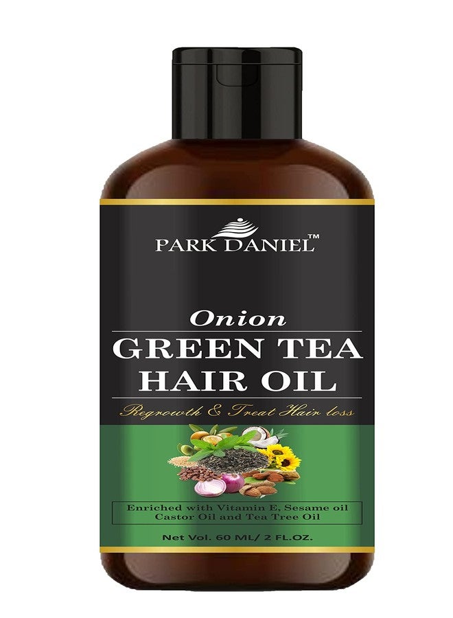 Park Daniel Premium Onion Green Tea Hair Oil Enriched With Vitamin E - For Hair Fall Control (60 ml) - Image 2