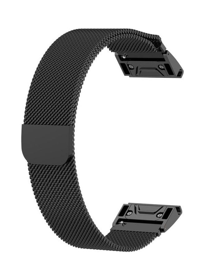 NIBEMINENT Milanese Replacement Wrist Strap For Garmin Fenix 5S Black - Image 1