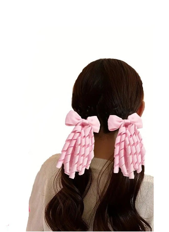 Goolsky 2pcs Girls Tassel Bow Ponytail Bands, Hair Rope, Fashion Headwear Hair Accessories For Girls, Ideal choice for Gifts  - Image 1