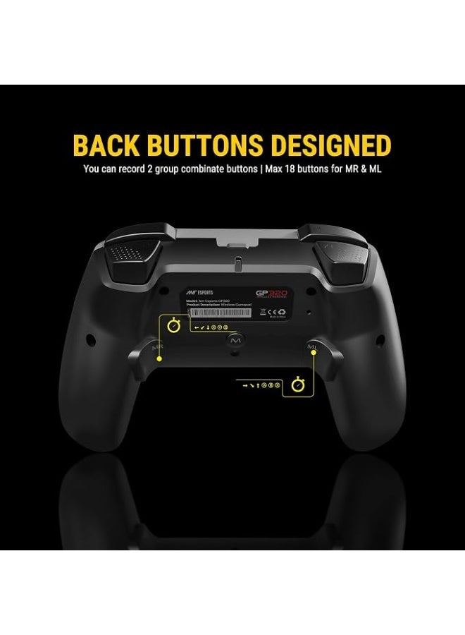 ANT Esports Renewed - Ant Esports GP320 Wireless Gamepad for PC, Android, iPhone, PS4, PS3 & Nintendo Switch, Bluetooth Controller with Mobile Clip, Turbo Function, Macro Programming, X-Input/D-Input Support- Black White - Image 3