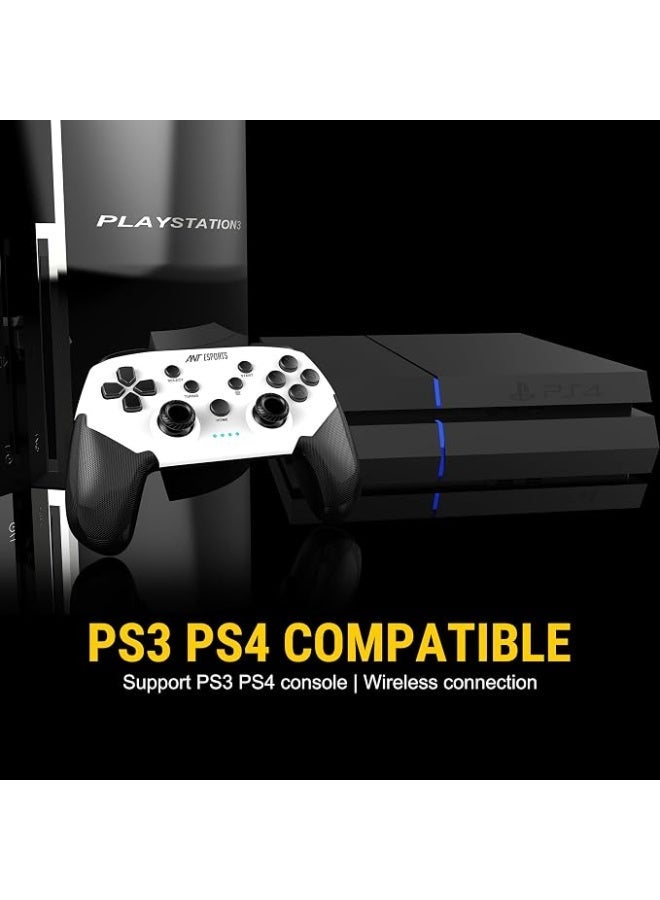 ANT Esports Renewed - Ant Esports GP320 Wireless Gamepad for PC, Android, iPhone, PS4, PS3 & Nintendo Switch, Bluetooth Controller with Mobile Clip, Turbo Function, Macro Programming, X-Input/D-Input Support- Black White - Image 5