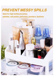 NANAO 3-Layer Makeup Organizer，Multi-Function Make Up Case Dustproof Cosmetic Storage Box,Bathroom Vanity Countertop Storage for Cosmetics, Brushes, Lotion, Nail Lipstick and Jewelry ,Skin Care Products Jewelry Organizer Finishing Box Bathroom Desktop  - Image 3