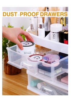 NANAO 3-Layer Makeup Organizer，Multi-Function Make Up Case Dustproof Cosmetic Storage Box,Bathroom Vanity Countertop Storage for Cosmetics, Brushes, Lotion, Nail Lipstick and Jewelry ,Skin Care Products Jewelry Organizer Finishing Box Bathroom Desktop  - Image 4