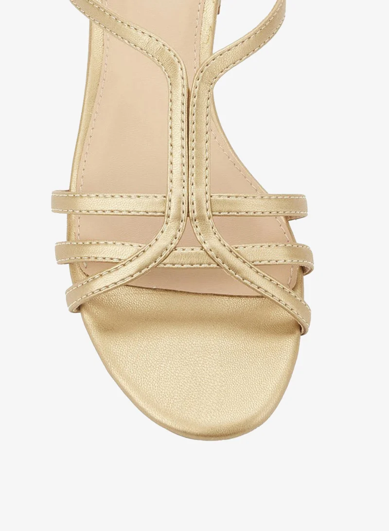 Flora Bella By Shoexpress Gold Women Strappy Sandals for Women | Best Price UAE