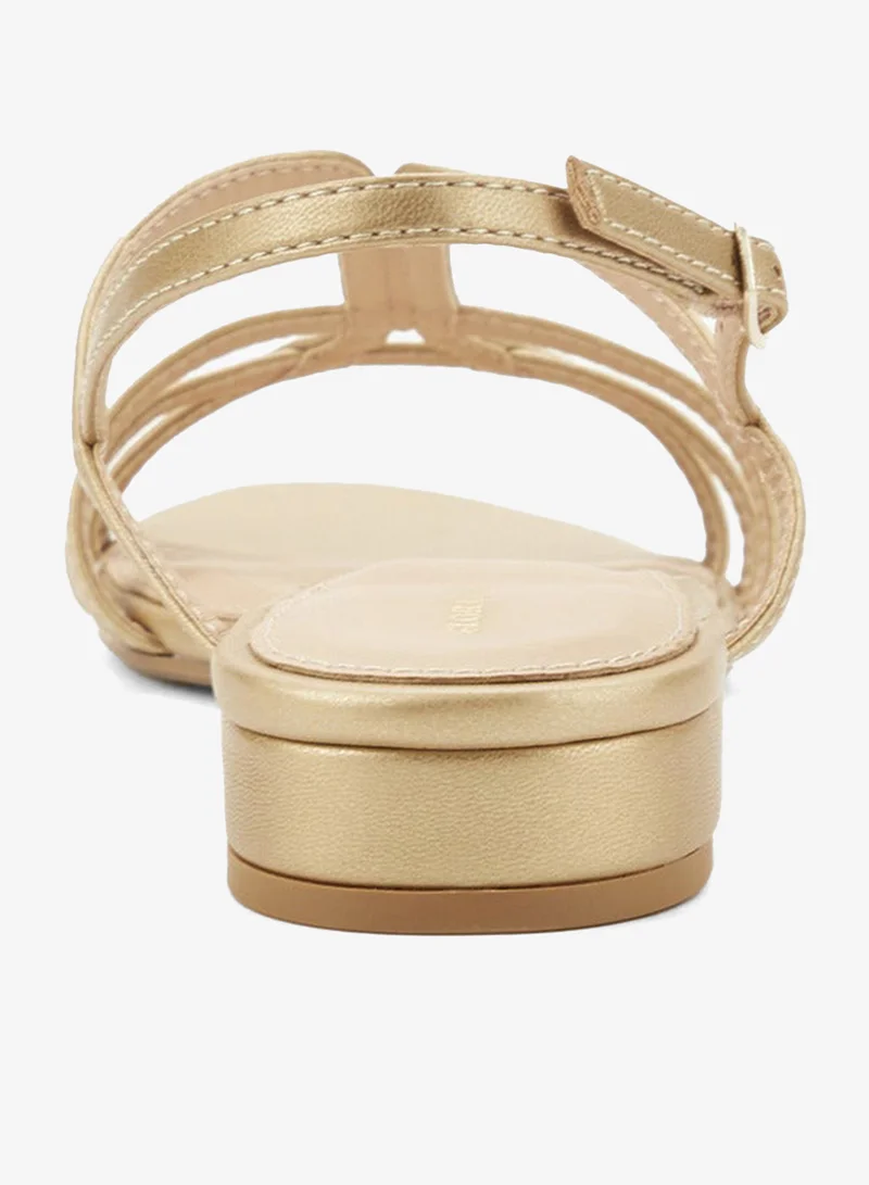 Flora Bella By Shoexpress Gold Women Strappy Sandals for Women | Best Price UAE