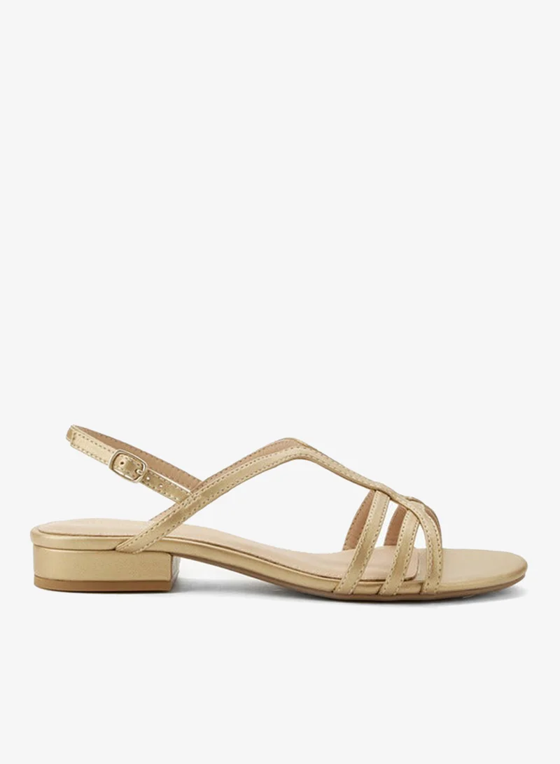 Flora Bella By Shoexpress Gold Women Strappy Sandals for Women | Best Price UAE