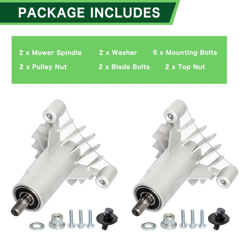 TENGMUJX 130794 Spindle Assembly Fit for 42" 36" 38" Deck Craftsman LT1000 LT2000 DLT3000 LTX1000 DYT4000 Husqvarna YTH1542XP Riding Mower with HU Poulan Pro Tractor Replaces 532130794 128774 128285 (2 PACK) - Image 5