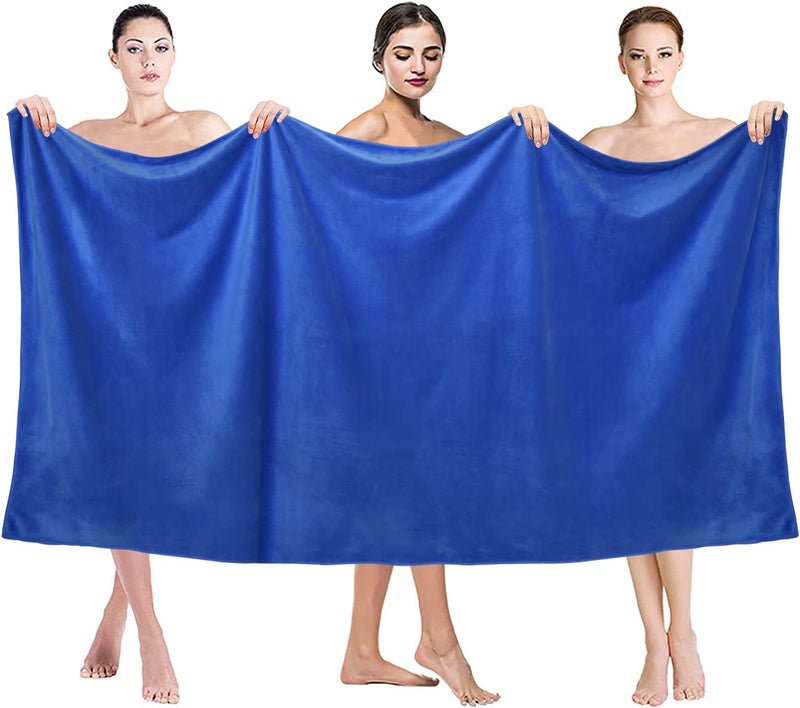 JML Extra Large Microfiber Bath Towels, Bath Sheet 2 Pack 35" x 70", Oversized, Soft, Super Absorbent and Fast Drying Bathroom Towels for Body, Sport, Fitness, Yoga, Dark Blue - Image 3