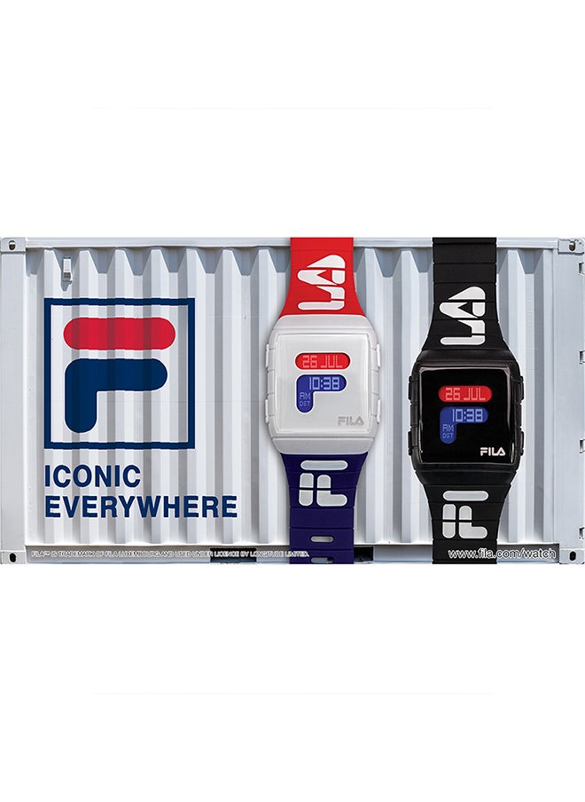 FILA Unisex Digital Rectangle Shape Silicone Wrist Watch 38-105-006 - 36 Mm  - Image 3