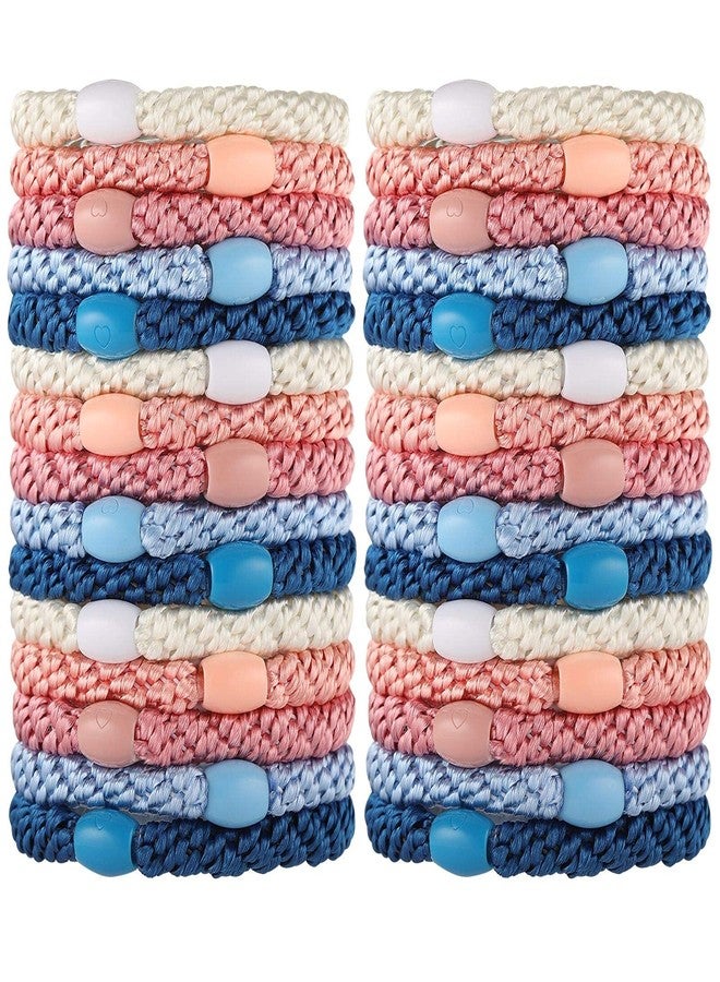 Funtopia Hair Ties for Girls Women, Funtopia 30 Pcs Elastics Hair Bands Ponytail Holders for Thick Hair, No Damage No Crease Hair Elastics 3.Multicolor - Image 1