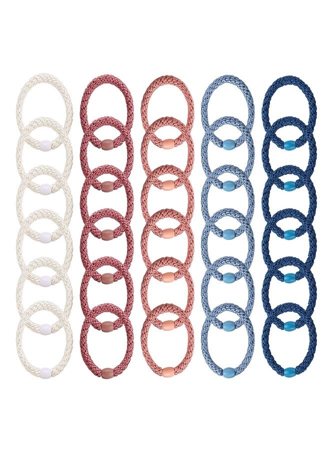 Funtopia Hair Ties for Girls Women, Funtopia 30 Pcs Elastics Hair Bands Ponytail Holders for Thick Hair, No Damage No Crease Hair Elastics 3.Multicolor - Image 5