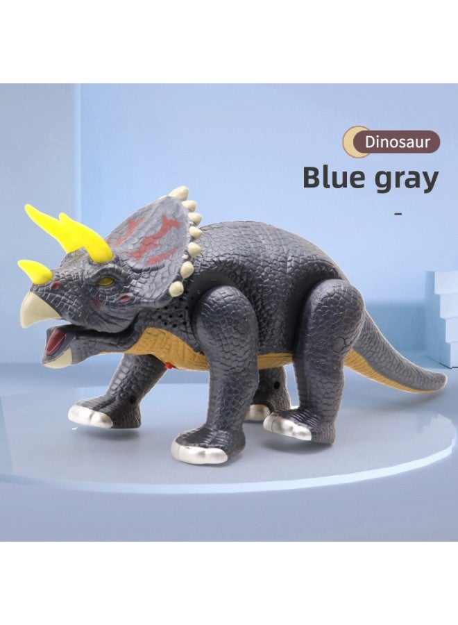 لعبة الأطفال ديناصور كهربائي ترايسيراتوبس المشي صوت مضيء وضوء محاكاة نموذج حيوان بوي هدية بالجملة-اللون: ترايسيراتوبس كبير-أزرق - Image 1