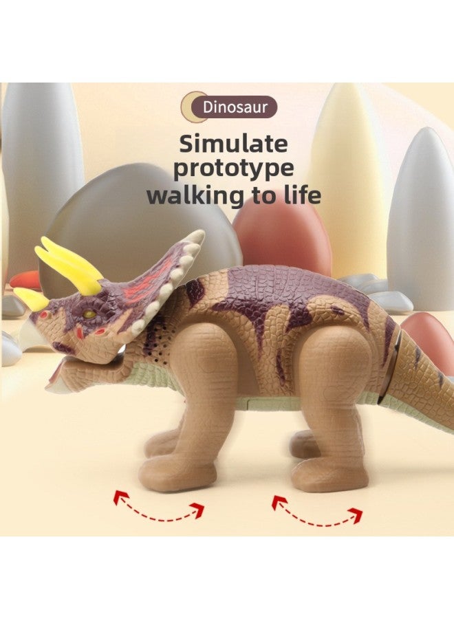 لعبة الأطفال ديناصور كهربائي ترايسيراتوبس المشي صوت مضيء وضوء محاكاة نموذج حيوان بوي هدية بالجملة-اللون: ترايسيراتوبس كبير-أزرق - Image 5