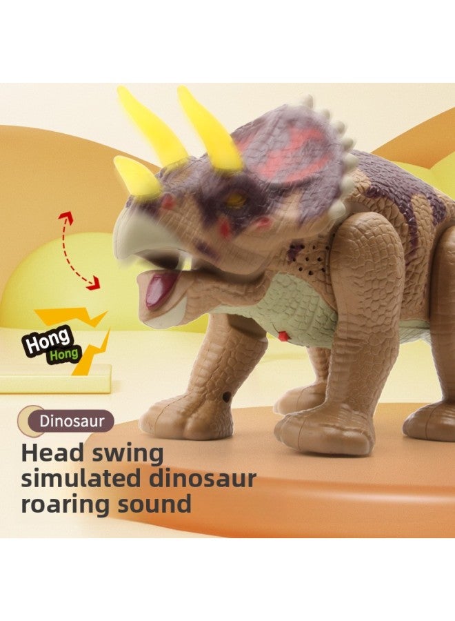 لعبة الأطفال ديناصور كهربائي ترايسيراتوبس المشي صوت مضيء وضوء محاكاة نموذج حيوان بوي هدية بالجملة-اللون: ترايسيراتوبس كبير-أزرق - Image 4
