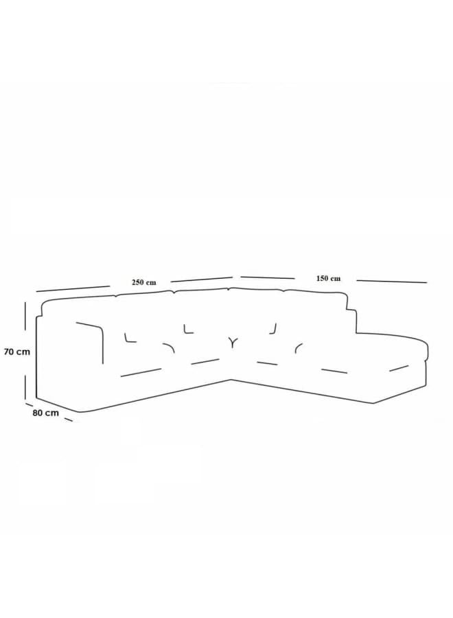 Retro Modern corner sofa 250x150cm – Beige RA-SF40 - Image 2