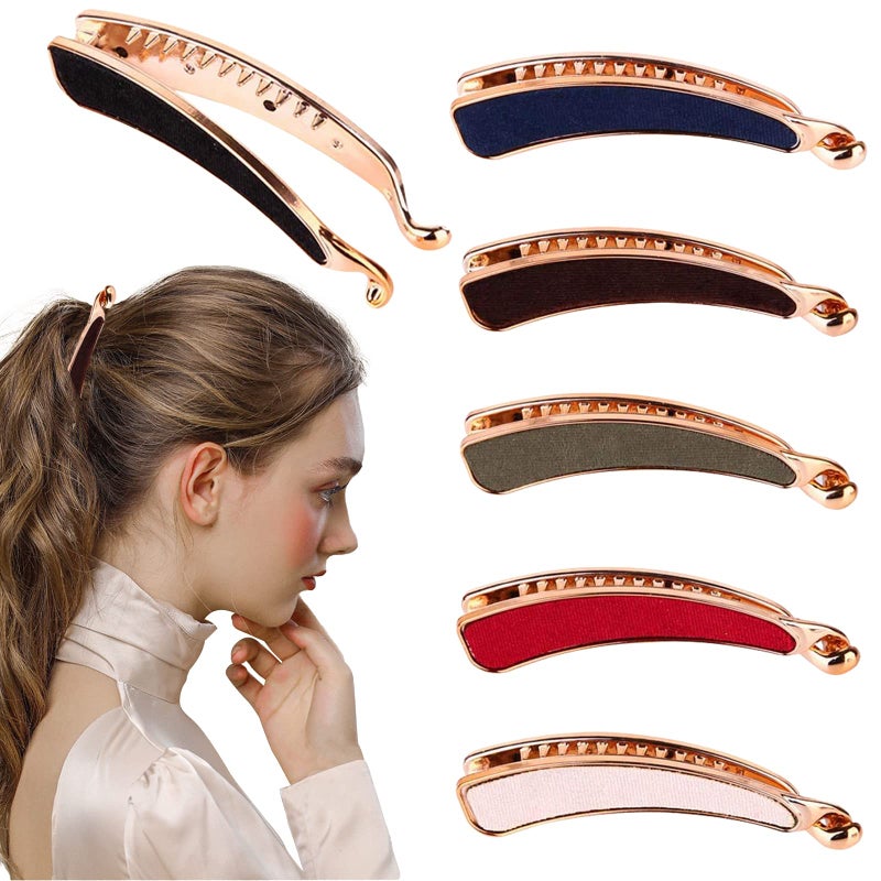 DonLeeving Luckycivia 6 PACK Women Classic Banana Hair Clip Ponytail Holder Grips Clamp Accessory Simple Retro Hair Barrettes for Women and Girls