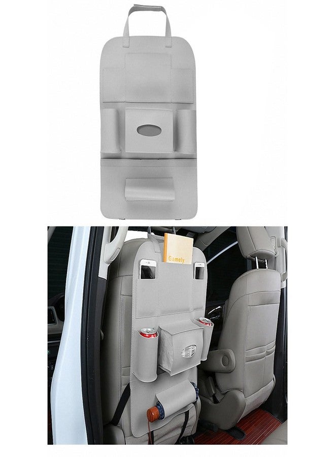 أوشوتو منظم تخزين المقعد الخلفي للسيارة من أوشوتو، حامل هاتف، جيوب متعددة للزجاجات، علب المناديل، تخزين ألعاب الأطفال، ملحق سفر رائع متوافق مع سيارة تاتا ألتورز (رمادي داكن) - Image 5