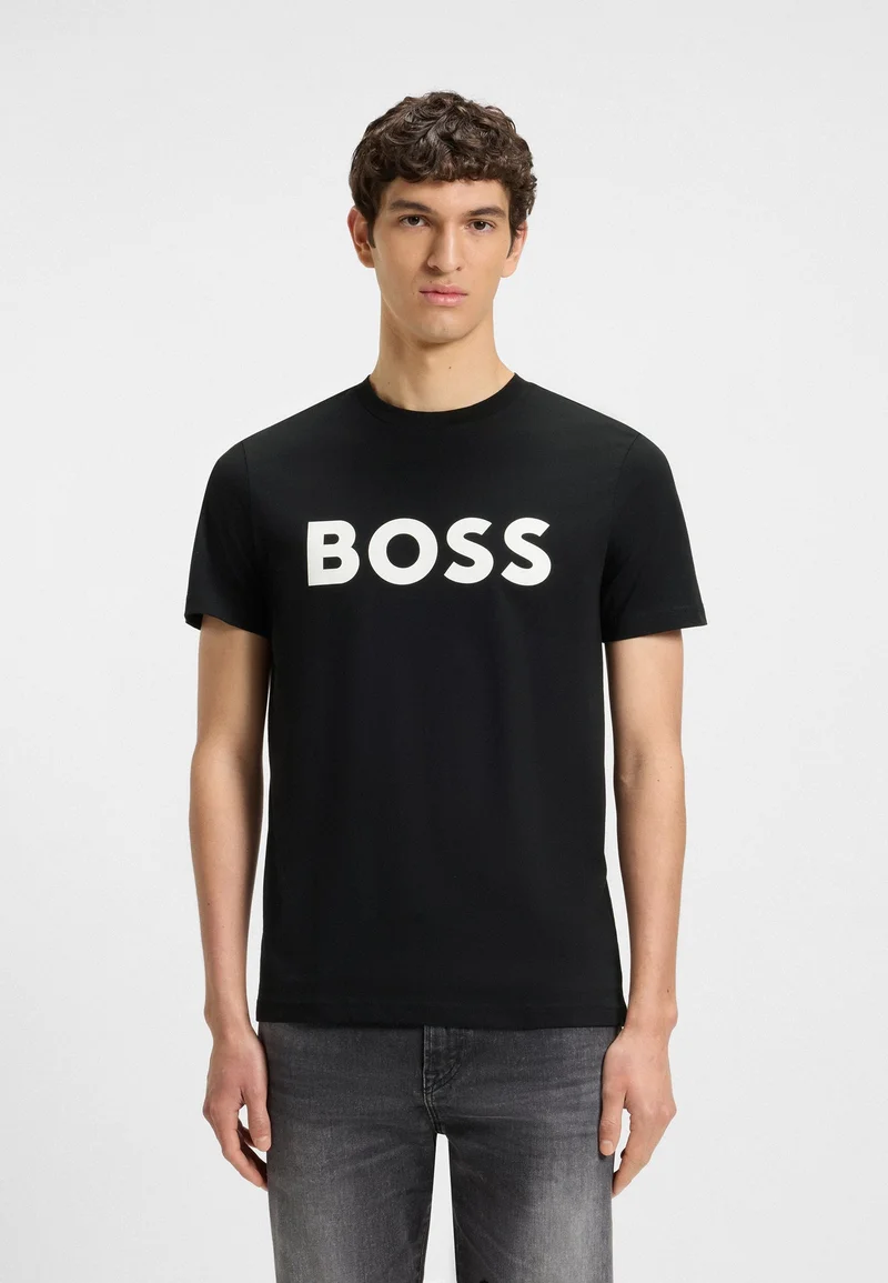 BOSS Cotton-jersey T-shirt with large logo print