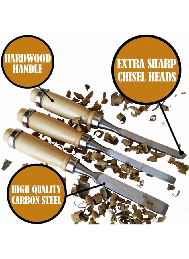 Set Of 12 Wood Carving Tools Knife Kit Silver/Beige 120grams - Image 2