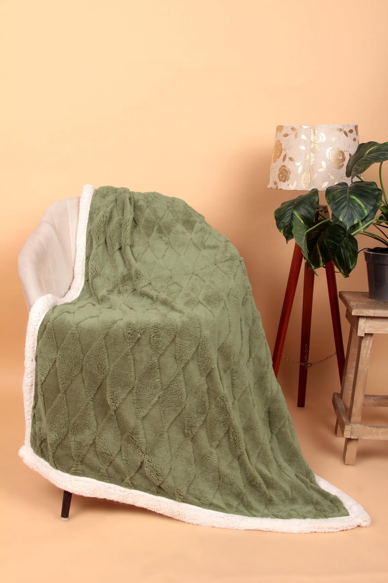 Butterthief Cozy Super Soft Warm Double Layered Kids Sherpa Blanket All Season Baby Blanket for Winter Toddlers Boys & Girls 1-6 Years (Size -100 x 150cm) (Grass Green) - Image 1