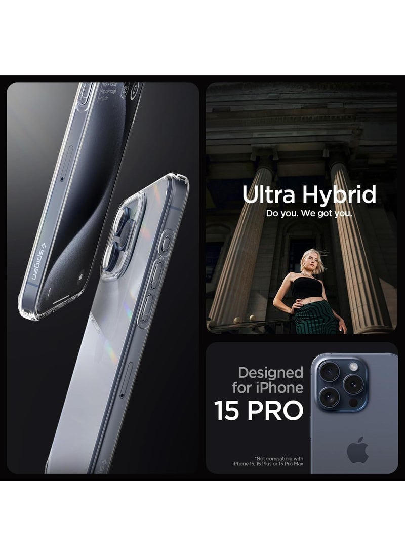 Spigen Ultra Hybrid for iPhone 15 PRO Case Cover - Crystal Clear  - Image 2