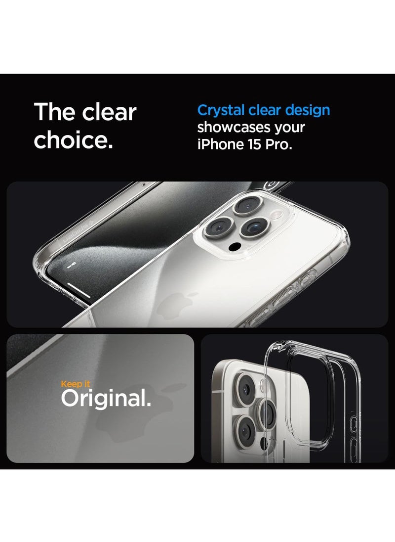 Spigen Ultra Hybrid for iPhone 15 PRO Case Cover - Crystal Clear  - Image 3