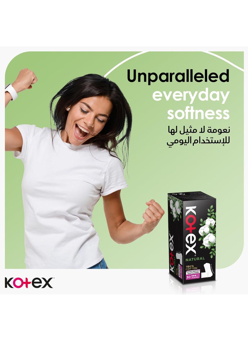 Kotex Natural Panty Liners, 100% Cotton, Normal Size, 84 Daily Panty Liners - Image 4