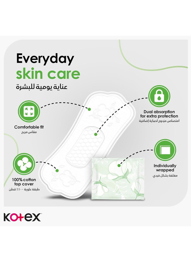 Kotex Natural Panty Liners, 100% Cotton, Normal Size, 84 Daily Panty Liners - Image 3